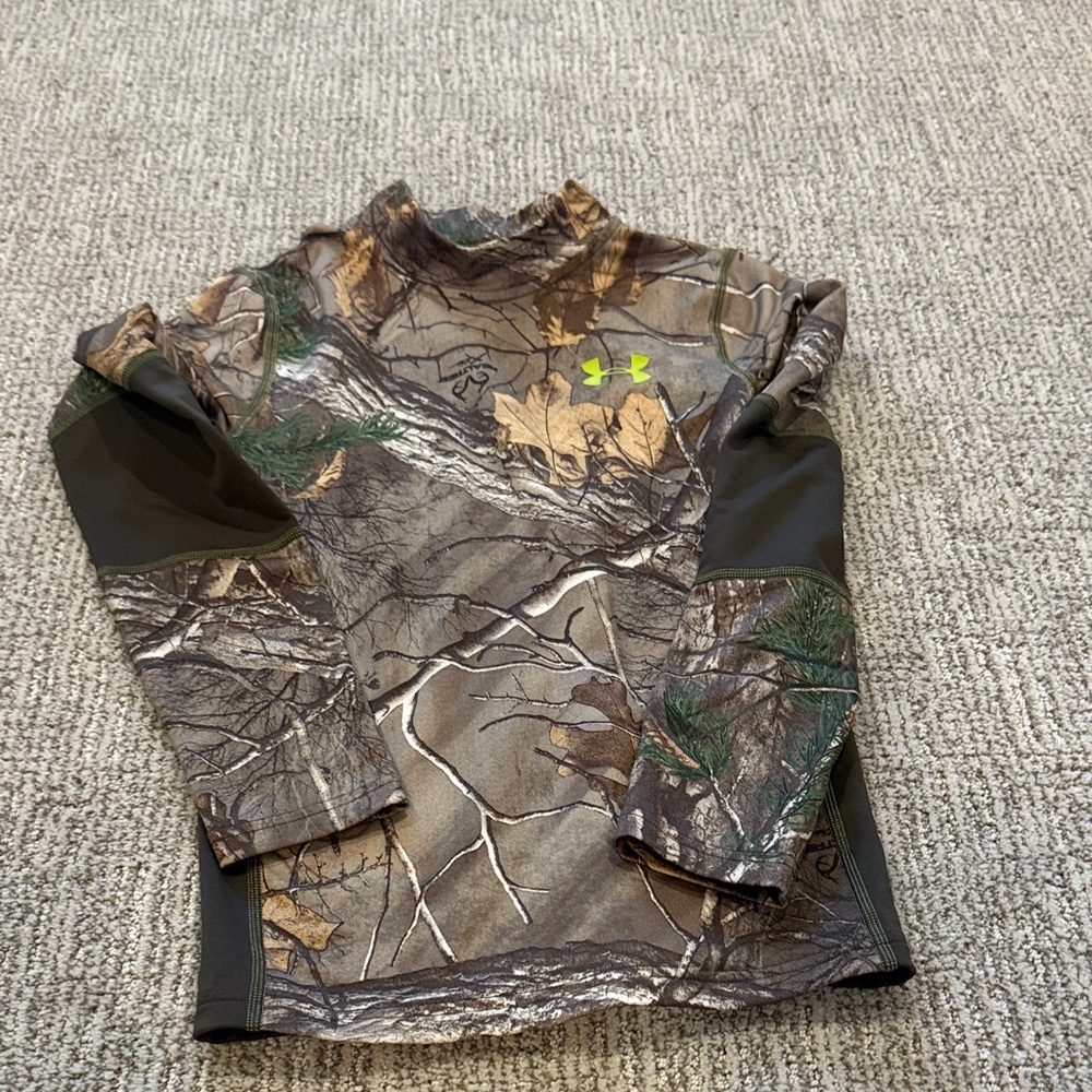 Under Armour Kids Long Sleeve Camo Shirt - Brown and Green